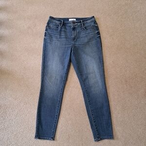 LOFT Ann Taylor Jeans Womens 29 Blue Curvy High Waist Skinny Ankle Sise 8